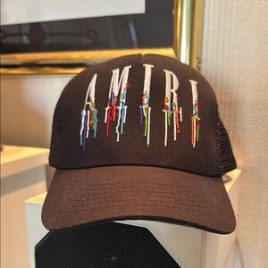 Amiri Black Trucker Hat
